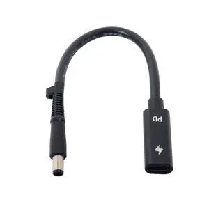 Type C USB-C Female Input to DC 7.4x5.0mm Power PD Charge Cable fit for HP Laptop 18-20V Type C USB-C Female Input to DC 7.4x5.0mm Power PD Charge Cable fit for HP Laptop 18-20V