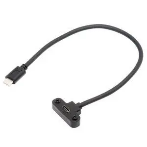 480Mbps Type-C USB-C Male to USB-C Female Up Angled Extension Data Power Screw Locking Cable for Camera VR 480Mbps Type-C USB-C Male to USB-C Female Up Angled Extension Data Power Screw Locking Cable for Camera VR