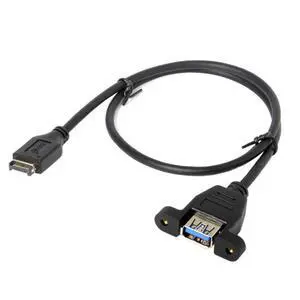 USB 3.1 Front Panel Header to USB 3.0 Type-A Female Extension Cable 50cm Panel Mount Type USB 3.1 Front Panel Header to USB 3.0 Type-A Female Extension Cable 50cm Panel Mount Type