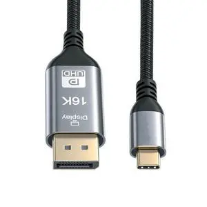 USB5.0 Type C USB-C 16K 8K USB4 Source to DisplayPort DP Displays Male HDTV Cable for Laptop Monitor 2.0m USB5.0 Type C USB-C 16K 8K USB4 Source to DisplayPort DP Displays Male HDTV Cable for Laptop Monitor 2.0m