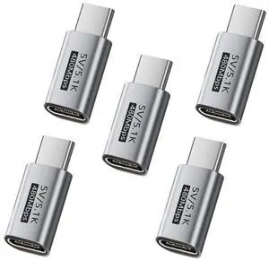 5pcs Type-C 5.1K Resistor PD Function Blocker Male to USB-C Female Extension with DC5V Protect Adapter Only for Power Charge 5pcs Type-C 5.1K Resistor PD Function Blocker Male to USB-C Female Extension with DC5V Protect Adapter Only for Power Charge