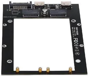 Dual SFF-8612 Oculink PCI-e 4X Host to Dual Ruler 1U GEN-Z EDSFF 9.5mm 15mm 25mm Short SSD E1.S PCI-E with Heat Sink PM9A3 PM9D3 P5801X Carrier Adapter Dual SFF-8612 Oculink PCI-e 4X Host to Dual Ruler 1U GEN-Z EDSFF 9.5mm 15mm 25mm Short SSD E1.S PCI-E with Heat Sink PM9A3 PM9D3 P5801X Carrier Adapter
