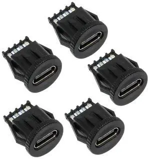 5pcs/Set DC Power 5V/20V DIY OEM Type C Female Socket Connector to 6Pin PCBA Pinout PD IP67Round Latch Mount Type 5pcs/Set DC Power 5V/20V DIY OEM Type C Female Socket Connector to 6Pin PCBA Pinout PD IP67Round Latch Mount Type