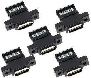 5pcs/Set DC Power 5V/20V DIY OEM Type C Female Socket Connector to 6Pin PCBA Pinout PD IP67Vertical Scew Mount Type 5pcs/Set DC Power 5V/20V DIY OEM Type C Female Socket Connector to 6Pin PCBA Pinout PD IP67Vertical Scew Mount Type