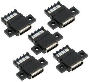 5pcs/Set DC Power 5V/20V DIY OEM Type C Female Socket Connector to 6Pin PCBA Pinout PD IP67Flat Scew Mount Type 5pcs/Set DC Power 5V/20V DIY OEM Type C Female Socket Connector to 6Pin PCBA Pinout PD IP67Flat Scew Mount Type