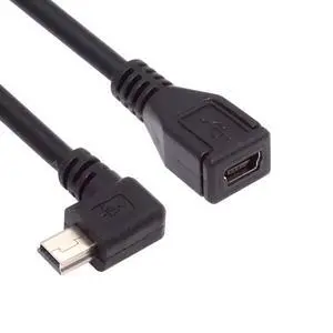 90 Degree Left Angled Mini USB 5Pin Male to Female Extension Cable for GPS Camera 30cm 90 Degree Left Angled Mini USB 5Pin Male to Female Extension Cable for GPS Camera 30cm