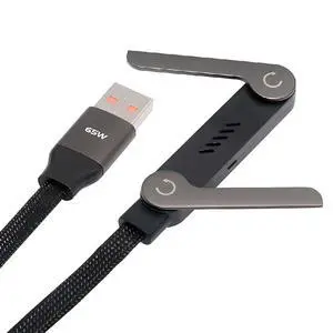 65W USB-C Type-A Foldable Fast Charging Cable Type-C with Built-in Phone Stand Dual Holder Durable Charger Bracket Male to Male 150CM 65W USB-C Type-A Foldable Fast Charging Cable Type-C with Built-in Phone Stand Dual Holder Durable Charger Bracket Male to Male 150CM