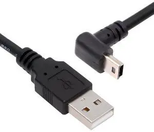 Mini USB Cable,USB 2.0 Male to Mini USB 5 Pin Male Charging Data Transfer Extension Cable 90 Degree Down Angled Black 1.5M for Dash Cam/GPS/Microphone Mini USB Cable,USB 2.0 Male to Mini USB 5 Pin Male Charging Data Transfer Extension Cable 90 Degree Down Angled Black 1.5M for Dash Cam/GPS/Microphone