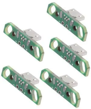 5-piece Set of DIY OEM USB2.0-Micro Female Vertical with PCB Board 2Pin Contact (Flat Mouth) Assembly Solder Type 5-piece Set of DIY OEM USB2.0-Micro Female Vertical with PCB Board 2Pin Contact (Flat Mouth) Assembly Solder Type