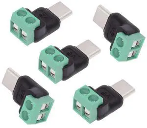 5pcs/Set DIY OEM Repair Solderless Connector Type-C Male Plug Connector OTG Pinout to 2Pin Terminal Output DIY OEM DC 5V Power 5pcs/Set DIY OEM Repair Solderless Connector Type-C Male Plug Connector OTG Pinout to 2Pin Terminal Output DIY OEM DC 5V Power
