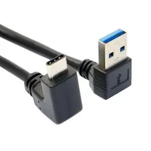 USB 3.1 USB-C Up Down Angled to 90 Degree Down Angled A Male Data Cable for Tablet Phone (100cm) USB 3.1 USB-C Up Down Angled to 90 Degree Down Angled A Male Data Cable for Tablet Phone (100cm)