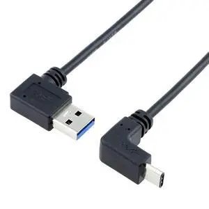 USB 3.1 USB-C Up Down Angled to 90 Degree Left Angled A Male Data Cable for Tablet Phone (100cm) USB 3.1 USB-C Up Down Angled to 90 Degree Left Angled A Male Data Cable for Tablet Phone (100cm)