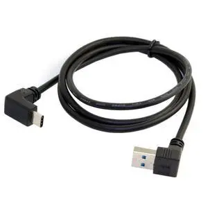 USB 3.1 USB-C Reversible Angled to 90 Degree Up Angled A Male Data Cable for Tablet Phone (100cm) USB 3.1 USB-C Reversible Angled to 90 Degree Up Angled A Male Data Cable for Tablet Phone (100cm)
