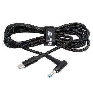 USB-C 100W 20V Input to DC 4.5 * 3.0mm PD Power 65W Output Charge Cable Support QC PD Type-C Compatible with HP-Laptop USB-C 100W 20V Input to DC 4.5 * 3.0mm PD Power 65W Output Charge Cable Support QC PD Type-C Compatible with HP-Laptop