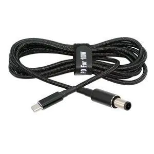 USB-C 100W 20V Input to DC 7.4 * 5.0mm PD Power 65W Output Charge Cable Support QC PD Type-C Compatible with HP-Laptop USB-C 100W 20V Input to DC 7.4 * 5.0mm PD Power 65W Output Charge Cable Support QC PD Type-C Compatible with HP-Laptop