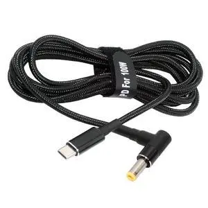 USB-C 100W 20V Input to DC 5.5 * 2.5mm PD Power 65W Output Charge Cable Support QC PD Type-C for Laptop USB-C 100W 20V Input to DC 5.5 * 2.5mm PD Power 65W Output Charge Cable Support QC PD Type-C for Laptop