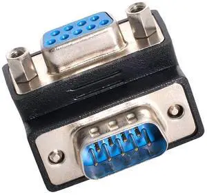 RS232 D-Sub 9Pin 90 Degree Down Angled Male Screw Type to Female Nut Type Extension Adapter RS232 D-Sub 9Pin 90 Degree Down Angled Male Screw Type to Female Nut Type Extension Adapter