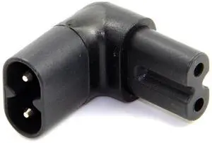 Figure 8 IEC60320 C7 to C8 90 Degree Up Down Angled Right Angle AC Adapter Male to Female Extension Figure 8 IEC60320 C7 to C8 90 Degree Up Down Angled Right Angle AC Adapter Male to Female Extension