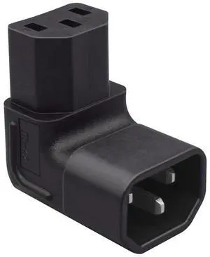 IEC Male C14 to Down Right Angled 90 Degree IEC Female C13 Power Extension Adapter AC Converter IEC Male C14 to Down Right Angled 90 Degree IEC Female C13 Power Extension Adapter AC Converter