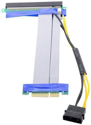 PCI-E Express 4X to 16x Flex Cable Extender Converter Riser Card Adapter with 4pin Power 15cm PCI-E Express 4X to 16x Flex Cable Extender Converter Riser Card Adapter with 4pin Power 15cm