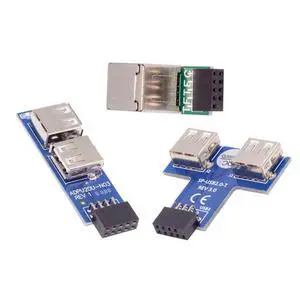 3pcs/Set Motherboard 9Pin USB2.0 Front Panel Header Female to Dual USB Female Adapter Vertical Horizontal Type 3pcs/Set Motherboard 9Pin USB2.0 Front Panel Header Female to Dual USB Female Adapter Vertical Horizontal Type