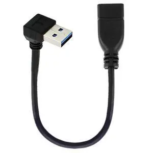 USB 3.0 Type-A Male to USB 3.0 Type-A Female Extension Cable 20cm 5Gbps 90 Degree (Up Angled) USB 3.0 Type-A Male to USB 3.0 Type-A Female Extension Cable 20cm 5Gbps 90 Degree (Up Angled)