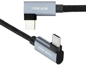 USB-C Type-C 10Gbps Male to Male Dual Right Angled 4K Video PD 65W Power Cable 90 Degree 200CM USB-C Type-C 10Gbps Male to Male Dual Right Angled 4K Video PD 65W Power Cable 90 Degree 200CM
