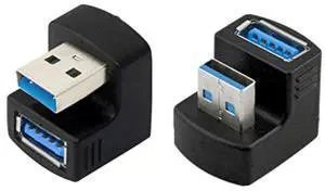 1 Set Up & Down Angled USB 3.0 Adapter A Male to Female Extension 180 Degree 5Gbps 1 Set Up & Down Angled USB 3.0 Adapter A Male to Female Extension 180 Degree 5Gbps
