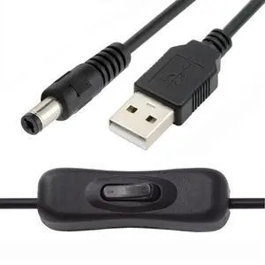 USB2.0 On Off Power Switch Extension Cable Type-A to DC 5.5x2.1mm Plug with Switch Button for DC 5V Desk Lamp Fan Camera USB2.0 On Off Power Switch Extension Cable Type-A to DC 5.5x2.1mm Plug with Switch Button for DC 5V Desk Lamp Fan Camera