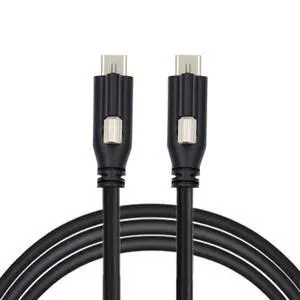 Locking USB 3.1 Type-C to Locking USB-C 10Gbps Data Power Cable for Camera with Single Panel Mount Screw Connector Locking USB 3.1 Type-C to Locking USB-C 10Gbps Data Power Cable for Camera with Single Panel Mount Screw Connector