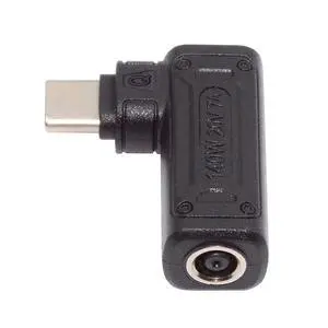 DC Jack 6.0x1.4mm Input to USB-C Type-C Angled 90 Degree Power Plug 140W 100W Charge Adapter for Laptop Phone DC Jack 6.0x1.4mm Input to USB-C Type-C Angled 90 Degree Power Plug 140W 100W Charge Adapter for Laptop Phone