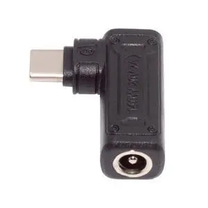 DC Jack 5.5x2.1mm Input to USB-C Type-C Angled 90 Degree Power Plug 140W 100W Charge Adapter for Laptop Phone DC Jack 5.5x2.1mm Input to USB-C Type-C Angled 90 Degree Power Plug 140W 100W Charge Adapter for Laptop Phone