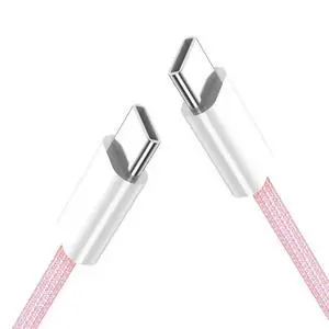 USB-C PD 27W 65W Power Type C Male to Male 480Mbps Data Cable Sleeve for Phone & Tablet & Laptop Pink USB-C PD 27W 65W Power Type C Male to Male 480Mbps Data Cable Sleeve for Phone & Tablet & Laptop Pink