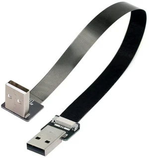 Up Angled USB 2.0 Type-A Male to Type-A Male Data Flat Slim FPC Cable 90 Degree for FPV & Disk & Scanner & Printer 20CM Up Angled USB 2.0 Type-A Male to Type-A Male Data Flat Slim FPC Cable 90 Degree for FPV & Disk & Scanner & Printer 20CM