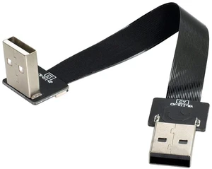 Up Angled USB 2.0 Type-A Male to Type-A Male Data Flat Slim FPC Cable 90 Degree for FPV & Disk & Scanner & Printer 100CM Up Angled USB 2.0 Type-A Male to Type-A Male Data Flat Slim FPC Cable 90 Degree for FPV & Disk & Scanner & Printer 100CM