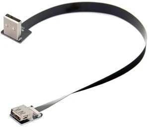 Up Angled USB 2.0 Type-A Male to Female Extension Data Flat Slim FPC Cable for FPV & Disk & Scanner & Printer 200CM Up Angled USB 2.0 Type-A Male to Female Extension Data Flat Slim FPC Cable for FPV & Disk & Scanner & Printer 200CM