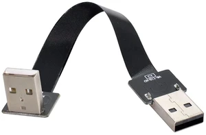 USB 2.0 Type-A Male to Type-A Male Data Flat Slim FPC Cable Down Angled 90 Degree for FPV & Disk & Scanner & Printer 100CM USB 2.0 Type-A Male to Type-A Male Data Flat Slim FPC Cable Down Angled 90 Degree for FPV & Disk & Scanner & Printer 100CM