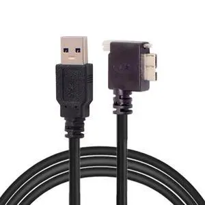 1.2m 90 Degree Right Angled Micro USB Screw Mount to 3.0 Data Cable for Industrial Camera 1.2m 90 Degree Right Angled Micro USB Screw Mount to 3.0 Data Cable for Industrial Camera