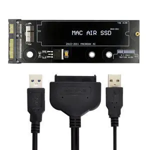 USB 3.0 to 12+6pin SSD HDD to SATA 22Pin Hard Disk Cartridge Drive for Air Pro 2010 2011 Air A1369 A1370 SSD USB 3.0 to 12+6pin SSD HDD to SATA 22Pin Hard Disk Cartridge Drive for Air Pro 2010 2011 Air A1369 A1370 SSD