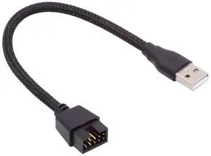 Single Type-A USB 2.0 Male 480Mbps to Motherboard 9Pin 10Pin Header Male Cable with Sleeve 20cm Single Type-A USB 2.0 Male 480Mbps to Motherboard 9Pin 10Pin Header Male Cable with Sleeve 20cm