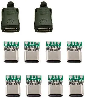 10set DIY 4pin USB 2.0 Type C Female Socket Connector SMT Type with PC Board & Housing & 3.0mm SR 10set DIY 4pin USB 2.0 Type C Female Socket Connector SMT Type with PC Board & Housing & 3.0mm SR