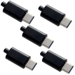 5set DIY 24pin USB 3.1 Type C USB-C Male Plug Connector SMT Type with Black Housing Cover 5set DIY 24pin USB 3.1 Type C USB-C Male Plug Connector SMT Type with Black Housing Cover