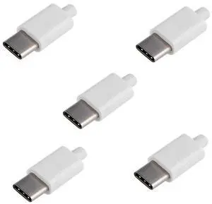 5set DIY 24pin USB 3.1 Type C USB-C Male Plug Connector SMT Type with 3.5mm SR and Housing Cover White 5set DIY 24pin USB 3.1 Type C USB-C Male Plug Connector SMT Type with 3.5mm SR and Housing Cover White