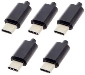 5pcs/lot DIY 24pin USB Type C USB-C Male OTG Host Type 5.1k Resistor with Black Housing Cover 5pcs/lot DIY 24pin USB Type C USB-C Male OTG Host Type 5.1k Resistor with Black Housing Cover