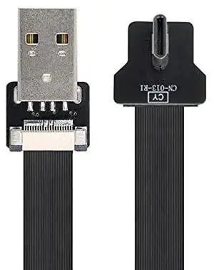 Right Angled USB 2.0 Type-A Male to USB-C Type-C Male Data Flat Slim FPC Cable for FPV & Disk & Phone 50cm Right Angled USB 2.0 Type-A Male to USB-C Type-C Male Data Flat Slim FPC Cable for FPV & Disk & Phone 50cm