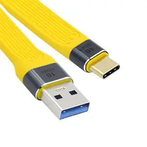 Yellow 10Gbps USB 3.1 Type C Male to USB3.0 Type A Male Flat Slim FPC Data Cable for Laptop & Phone Yellow 10Gbps USB 3.1 Type C Male to USB3.0 Type A Male Flat Slim FPC Data Cable for Laptop & Phone