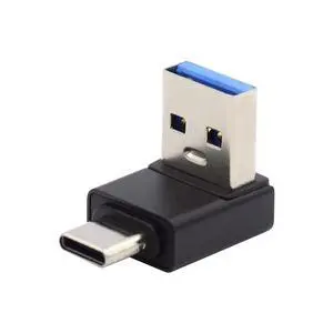 10Gbps USB3.0 Type A Male to USB 3.1 Type C Male Data Charge Adapter 90 Degree Up Angled for Laptop Phone 10Gbps USB3.0 Type A Male to USB 3.1 Type C Male Data Charge Adapter 90 Degree Up Angled for Laptop Phone