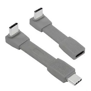 2pcs/Set 80Gbps 240W USB5.0 FPC Flat Slim Male to Male & Female Extension Cable Up Angled 90 Degree 16K 8K 60Hz 5K Compatible with 40Gbps USB4.0 Thunderbolt Grey 2pcs/Set 80Gbps 240W USB5.0 FPC Flat Slim Male to Male & Female Extension Cable Up Angled 90 Degree 16K 8K 60Hz 5K Compatible with 40Gbps USB4.0 Thunderbolt Grey