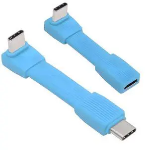 2pcs/Set 80Gbps 240W USB5.0 FPC Flat Slim Male to Male & Female Extension Cable Up Angled 90 Degree 16K 8K 60Hz 5K Compatible with 40Gbps USB4.0 Thunderbolt Blue 2pcs/Set 80Gbps 240W USB5.0 FPC Flat Slim Male to Male & Female Extension Cable Up Angled 90 Degree 16K 8K 60Hz 5K Compatible with 40Gbps USB4.0 Thunderbolt Blue