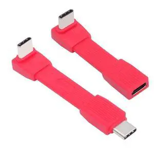 2pcs/Set 80Gbps 240W USB5.0 FPC Flat Slim Male to Male & Female Extension Cable Up Angled 90 Degree 16K 8K 60Hz 5K Compatible with 40Gbps USB4.0 Thunderbolt Red 2pcs/Set 80Gbps 240W USB5.0 FPC Flat Slim Male to Male & Female Extension Cable Up Angled 90 Degree 16K 8K 60Hz 5K Compatible with 40Gbps USB4.0 Thunderbolt Red